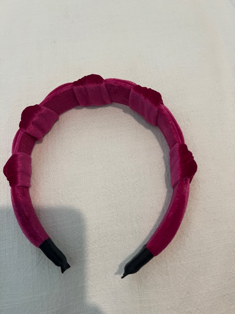 Velvet Knot Accent Headband in Magenta